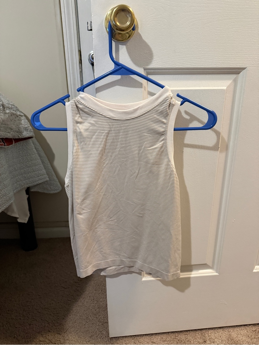 Striped Cream Racerback Tank Top